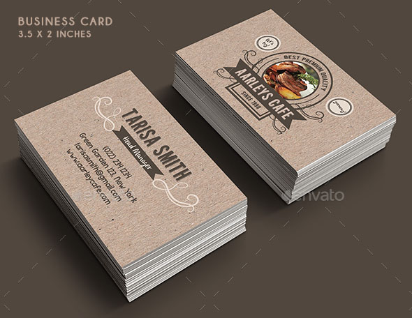 cafe name card template